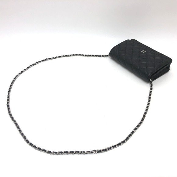 CHANEL AP0250 Coco Mark Matelasse Chain Wallet Shoulder Bag Caviar Skin Women... - Picture 5 of 14